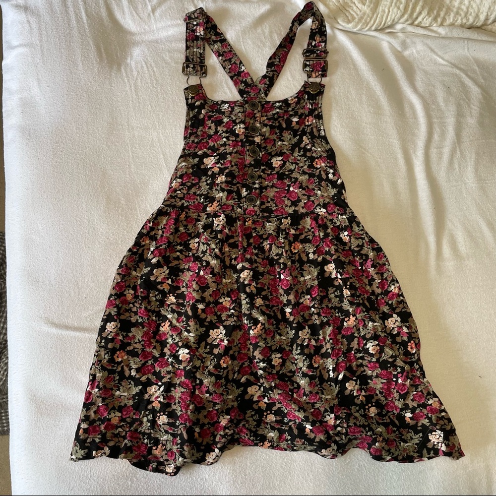 Floral overall short dress✨